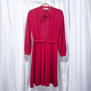 Vintage Hal Ferman Shirt Dress with Belt Woman 8‎ Petite Secretary Preppy 1970s